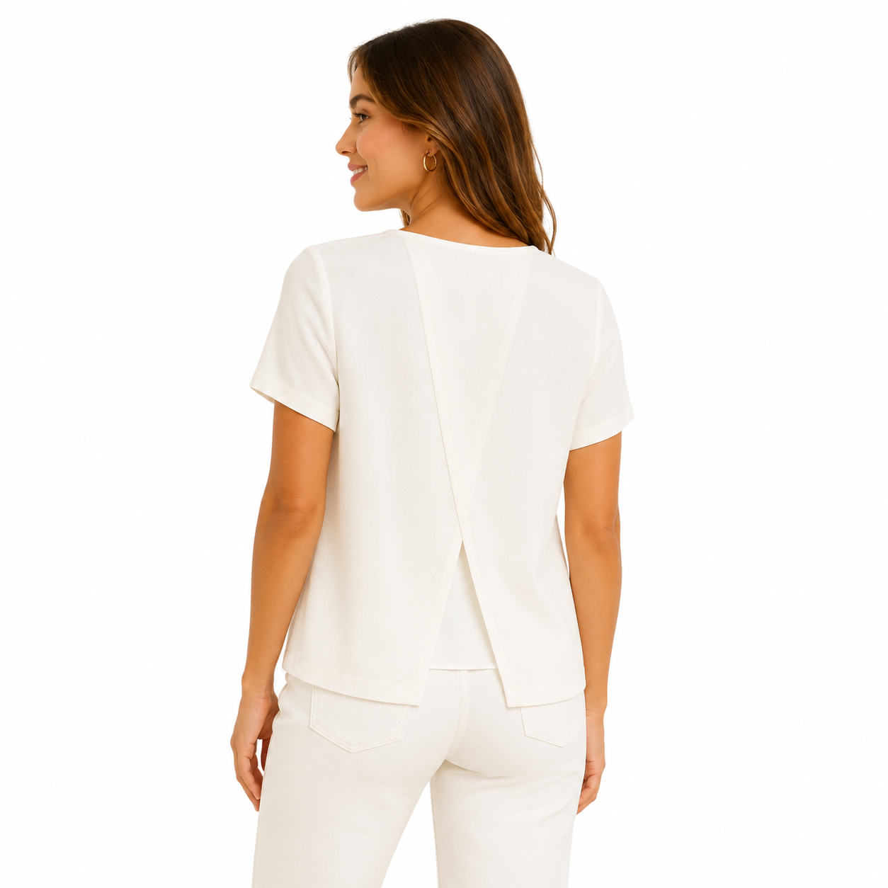 Skye’s the limit Off-white blouse with yellow studs or appliqués