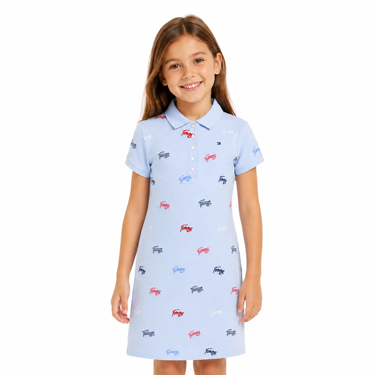 Tommy Hilfiger Kids- Vestido Polo Estampado Para Niñas
