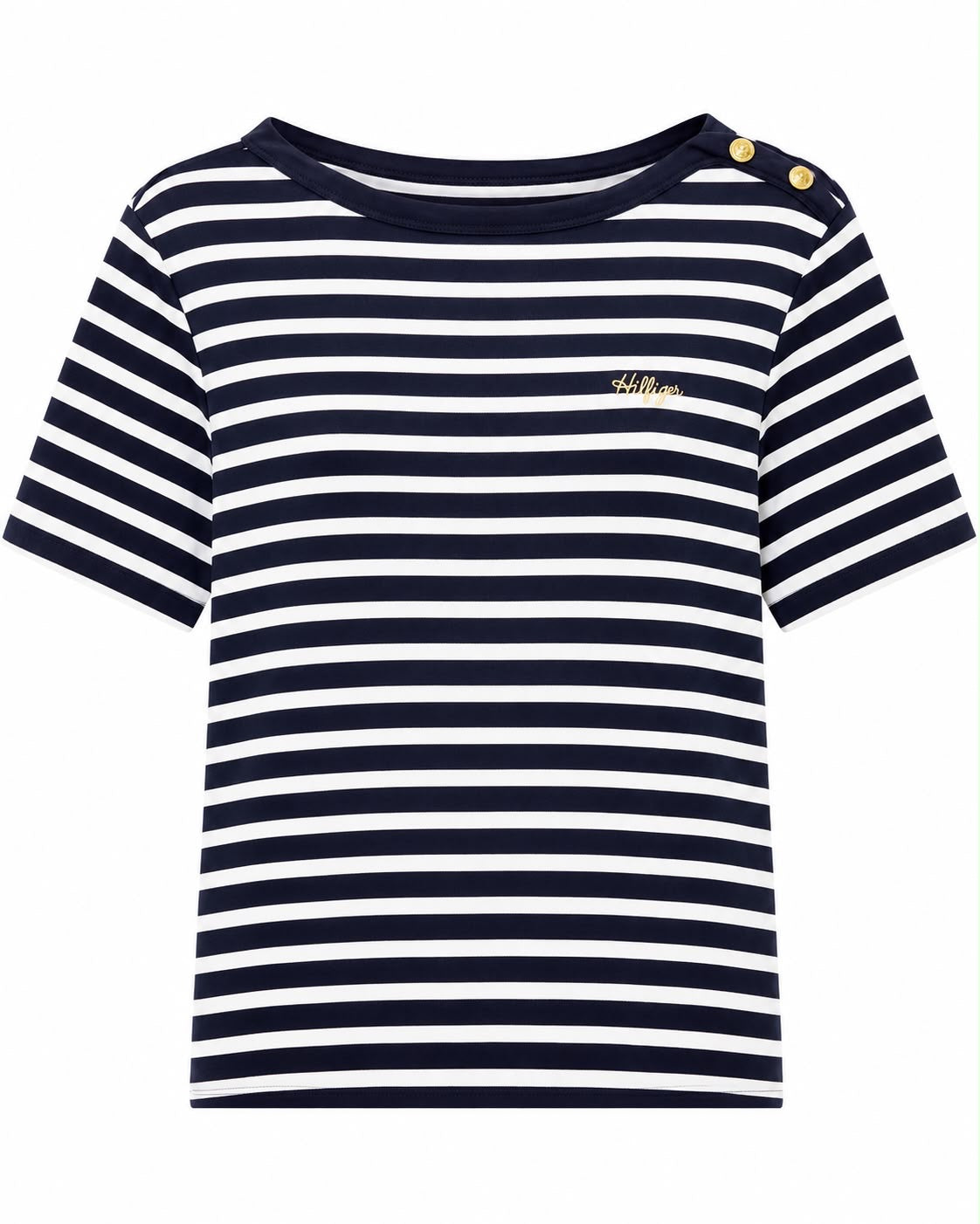 TOMMY HILFIGER-Sailor striped t-shirt with golden buttons on the shoulder