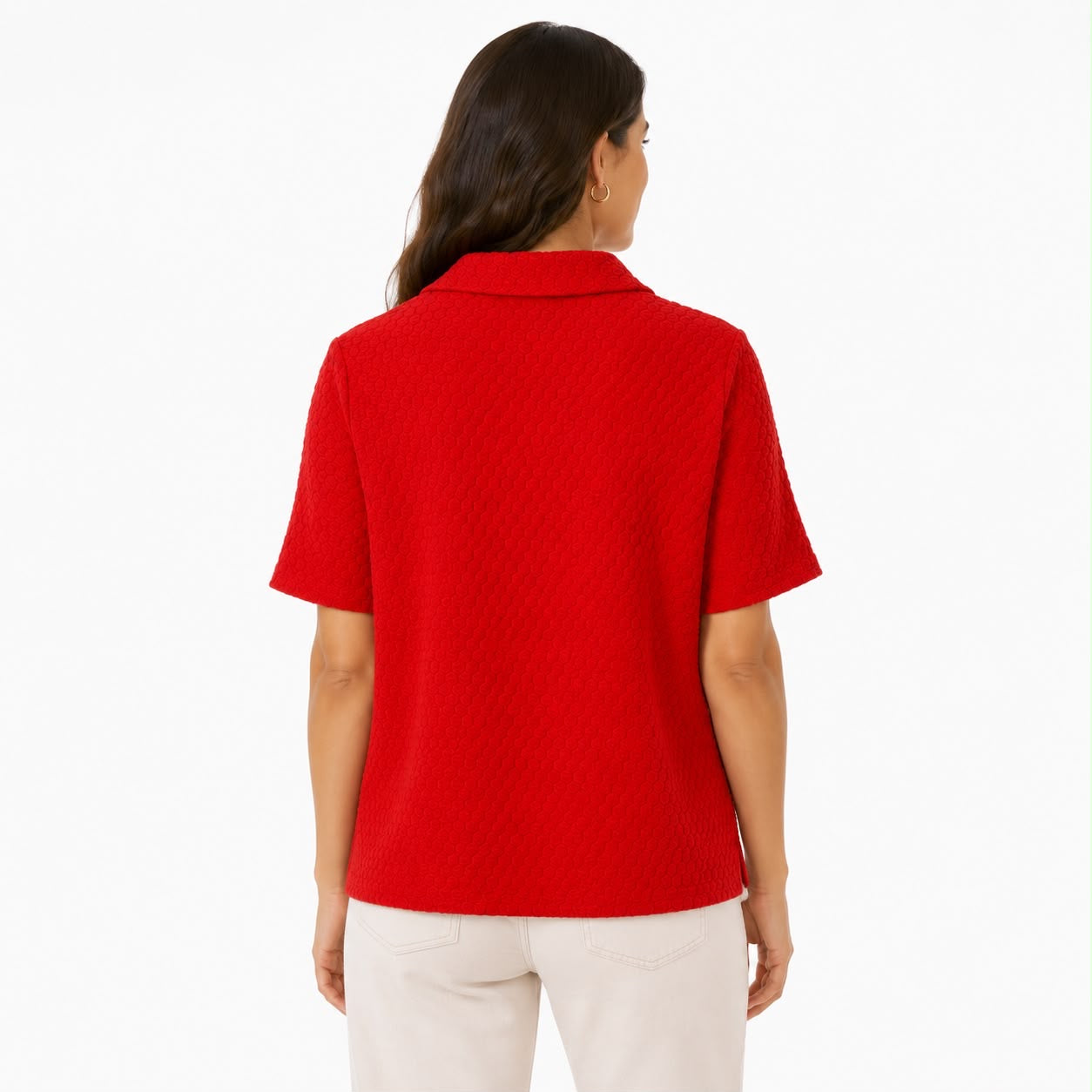 Kim & Cami red textured knit blouse Women’s