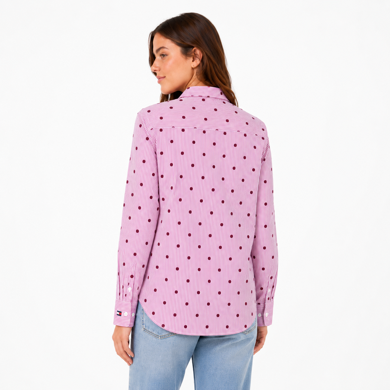 Tommy Hilfiger Relaxed Polka-Dot Poplin Jacquard Shirt