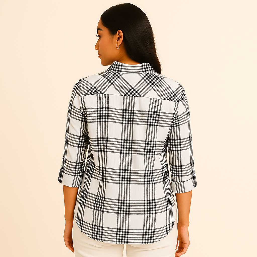 Tommy Hilfiger Women's Perry Plaid Metallic-Threaded Shirt