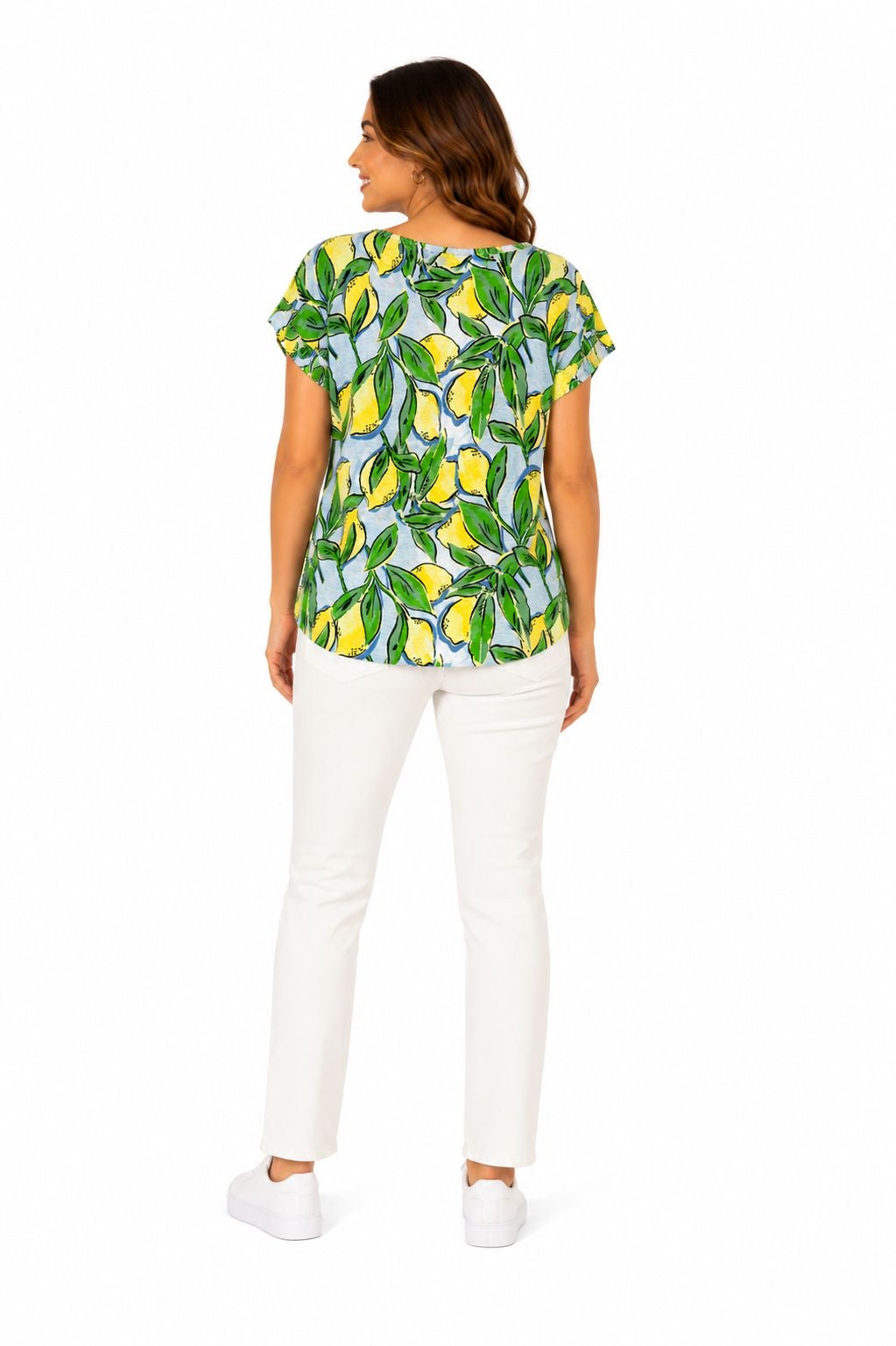 ISAAC MIZRAHI-Linen blouse with lemon print
