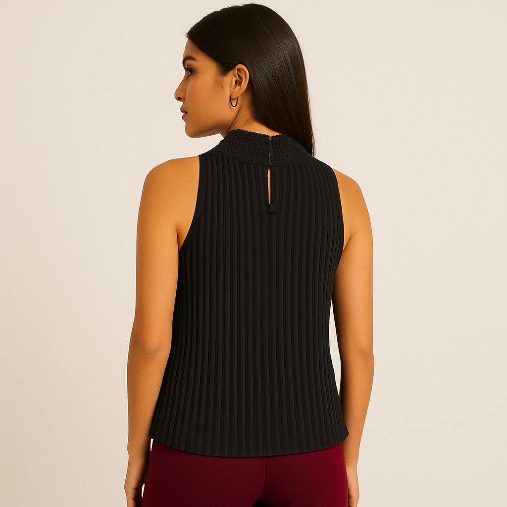 Nanette Lepore Sleeveless Accordion Pleated Blouse