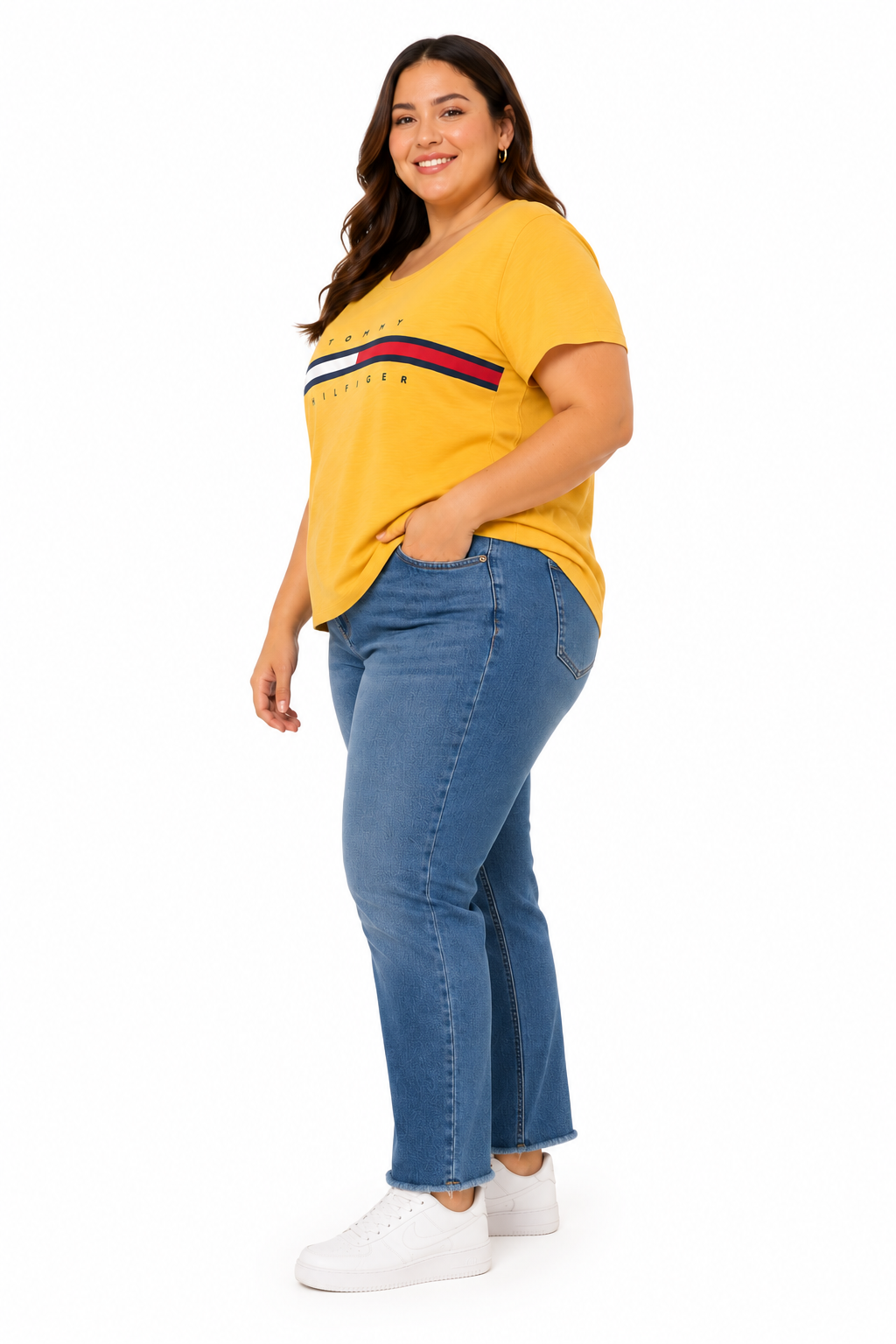 TOMMY HILFIGER-Yellow relaxed cut t-shirt for women from the Tommy Hilfiger brand