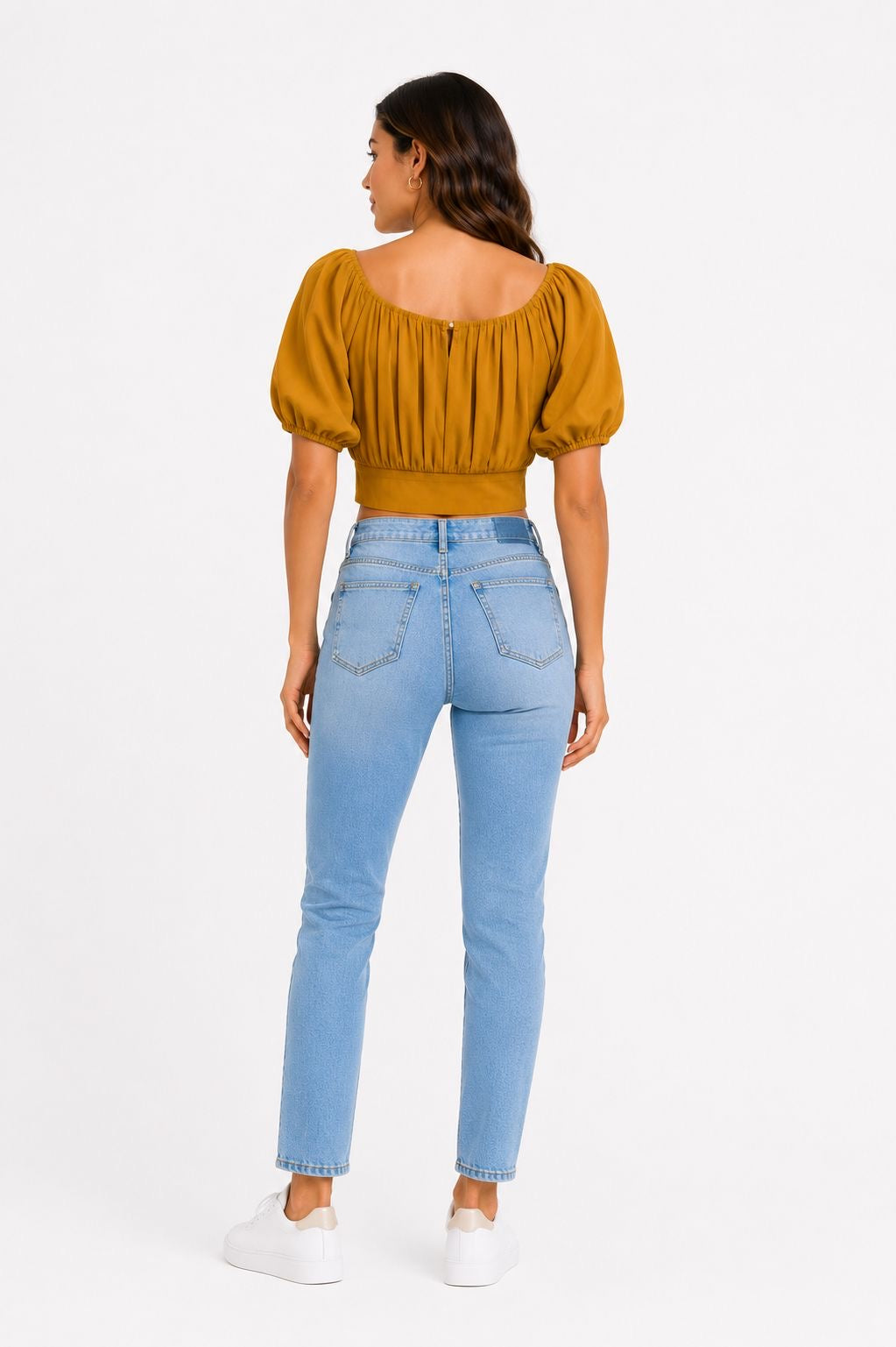 MIlK &HONEY-Mustard yellow blouse with puffy sleeves and folds