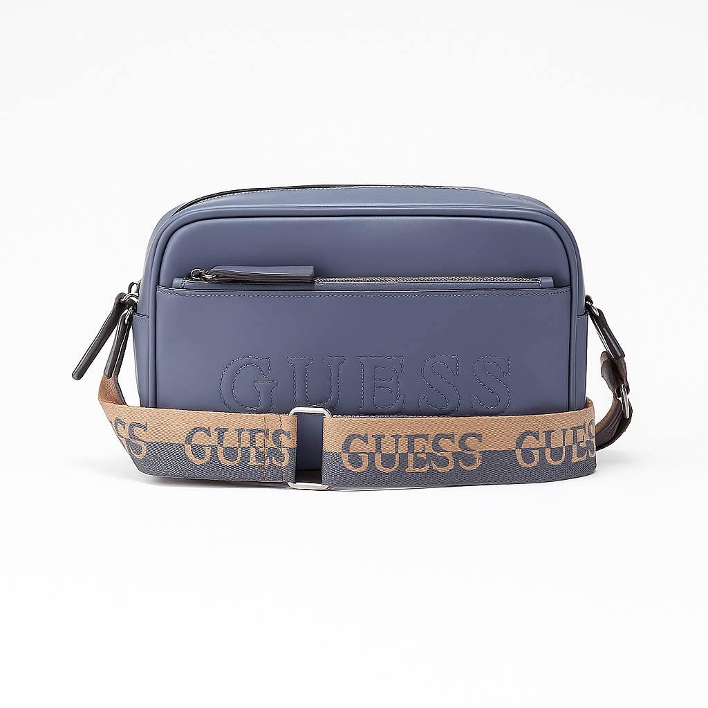 Guess Slate Gray Faux Leather Camera Crossbody