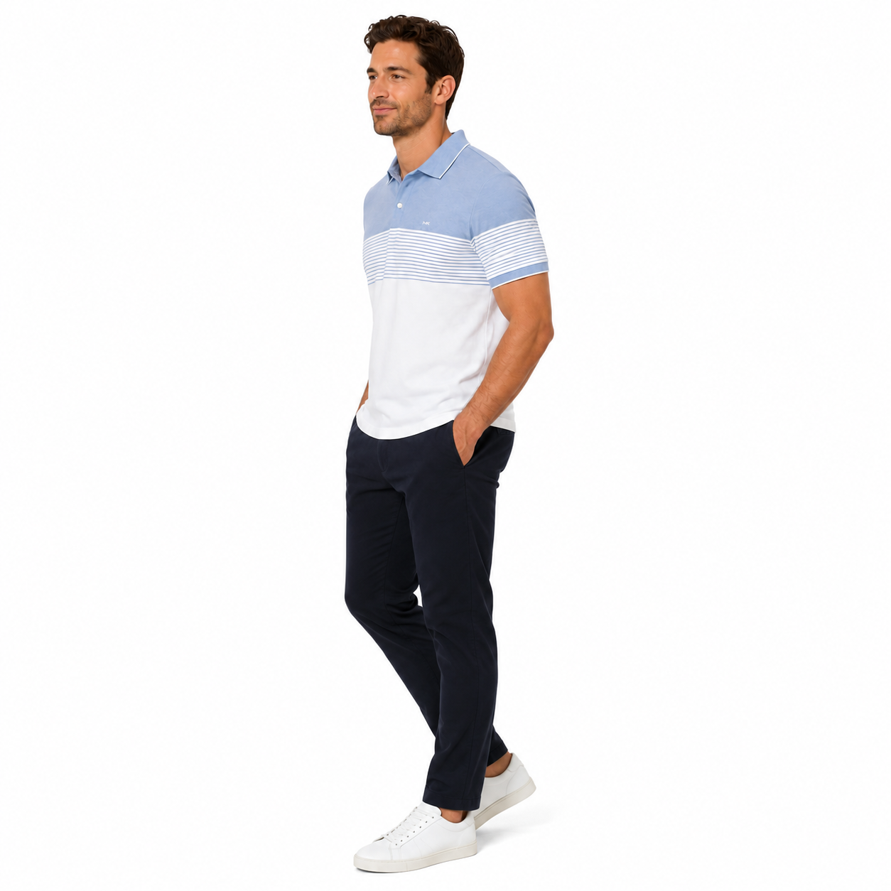 Michael Kors-Light blue and white Michael Kors polo shirt