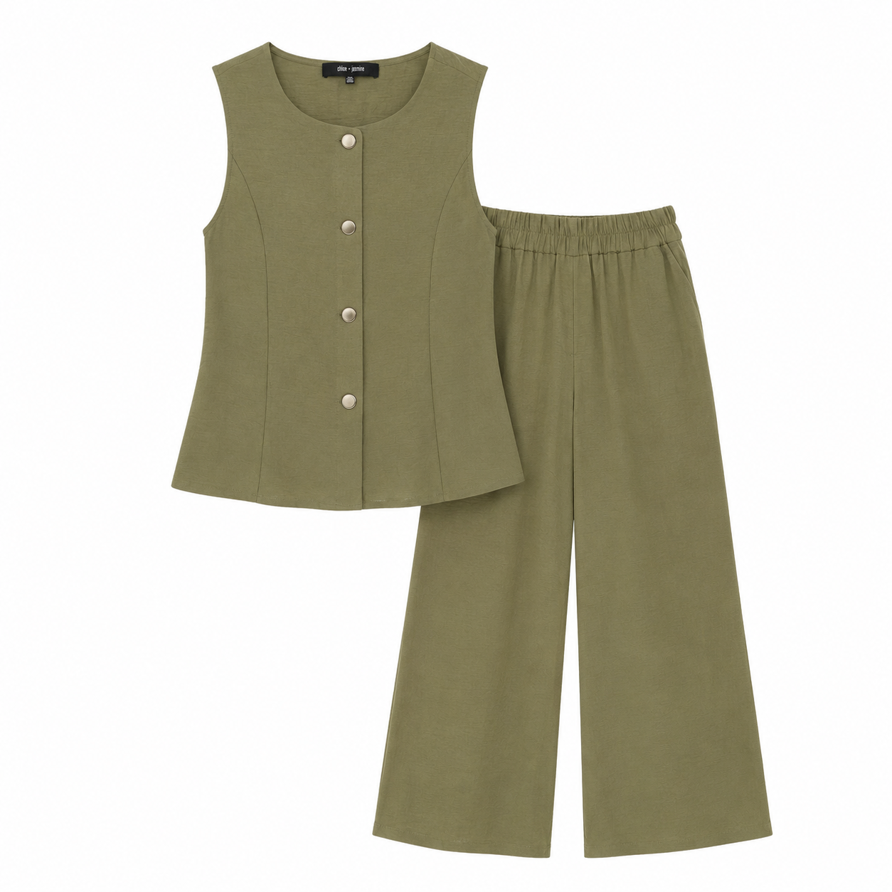 CHLOE+ JASMINE-Set of two-pieces olive green from the brand Chloe + Jasmine