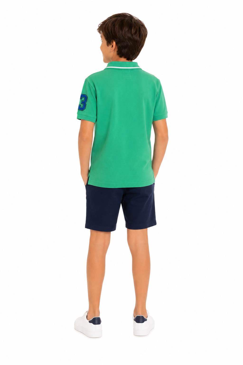 U.S. POLO ASSN-Green polo shirt from the U.S. for children or young people