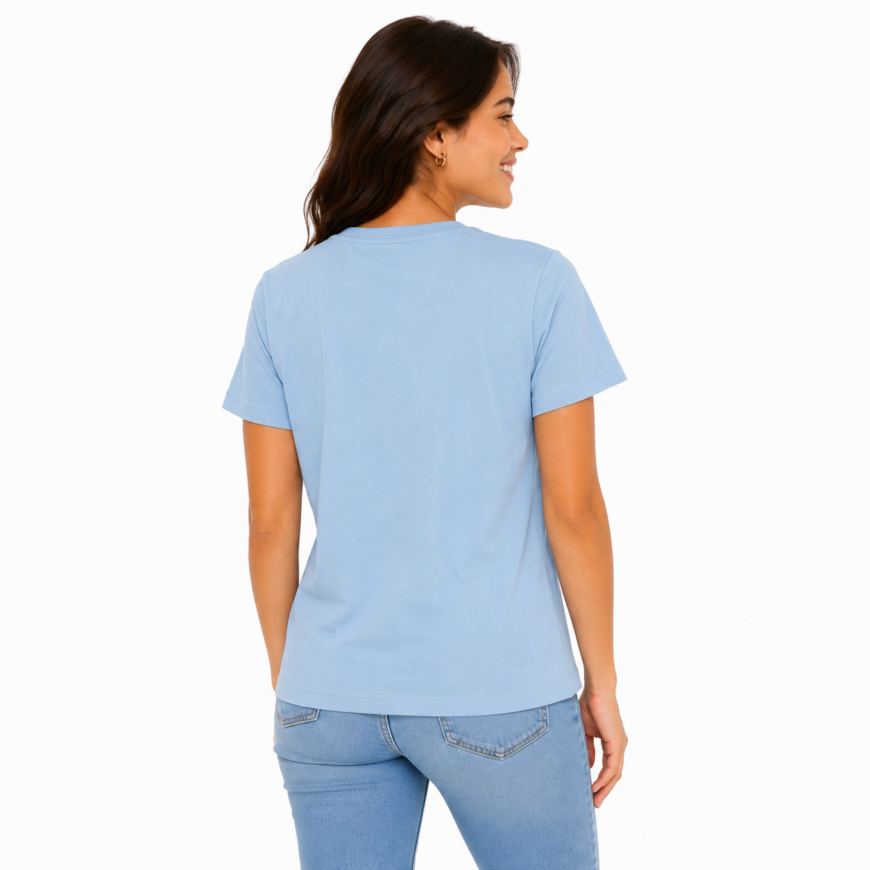 Nautica round neck t-shirt in light blue with a graphic print