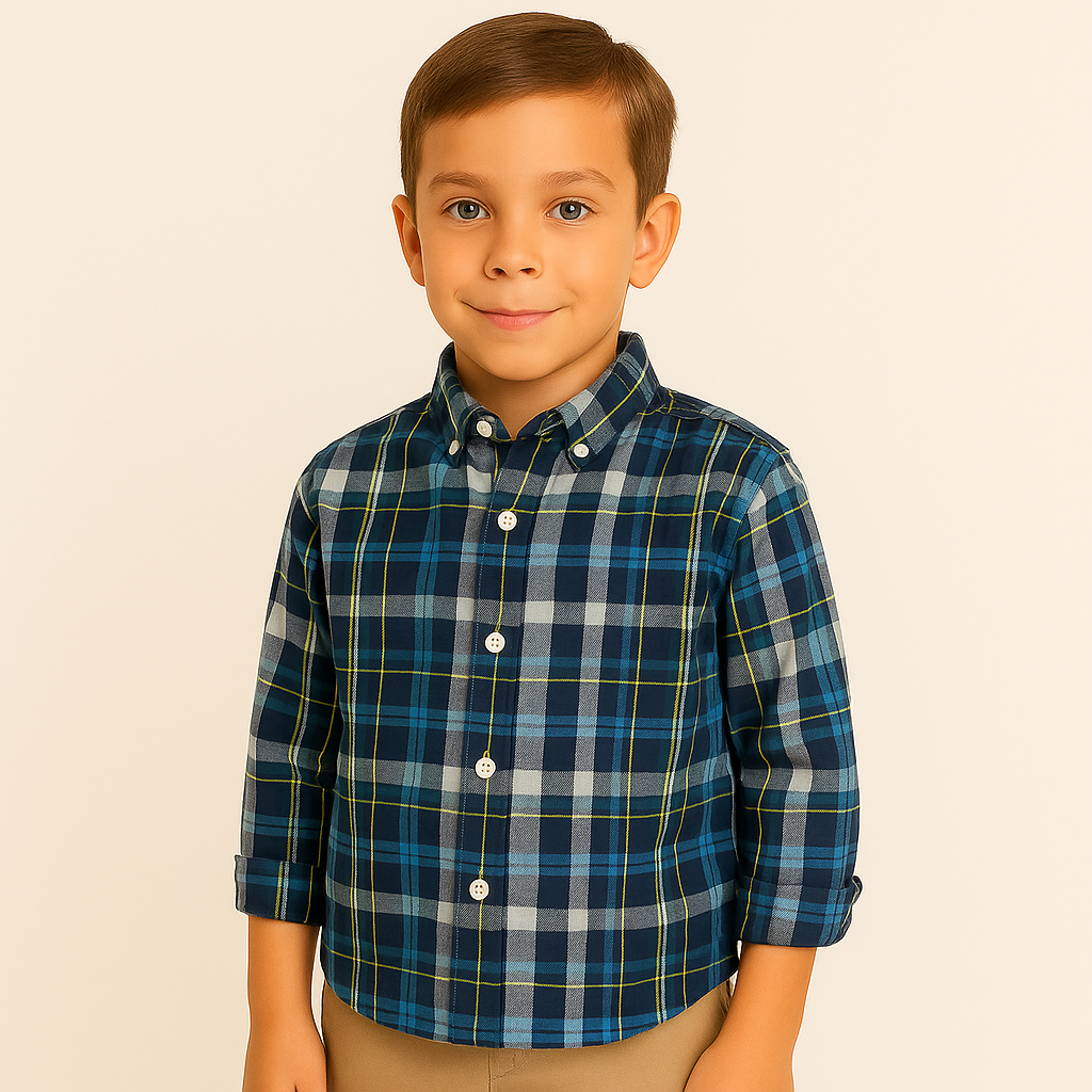 The Children’s Place Baby And Toddler Boys Plaid Poplin Button Up Shirt