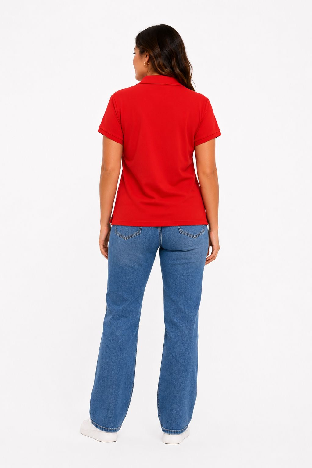 Calvin Klein Jeans- Women’s Ribbed Shirt- Sleeve Polo Shirt