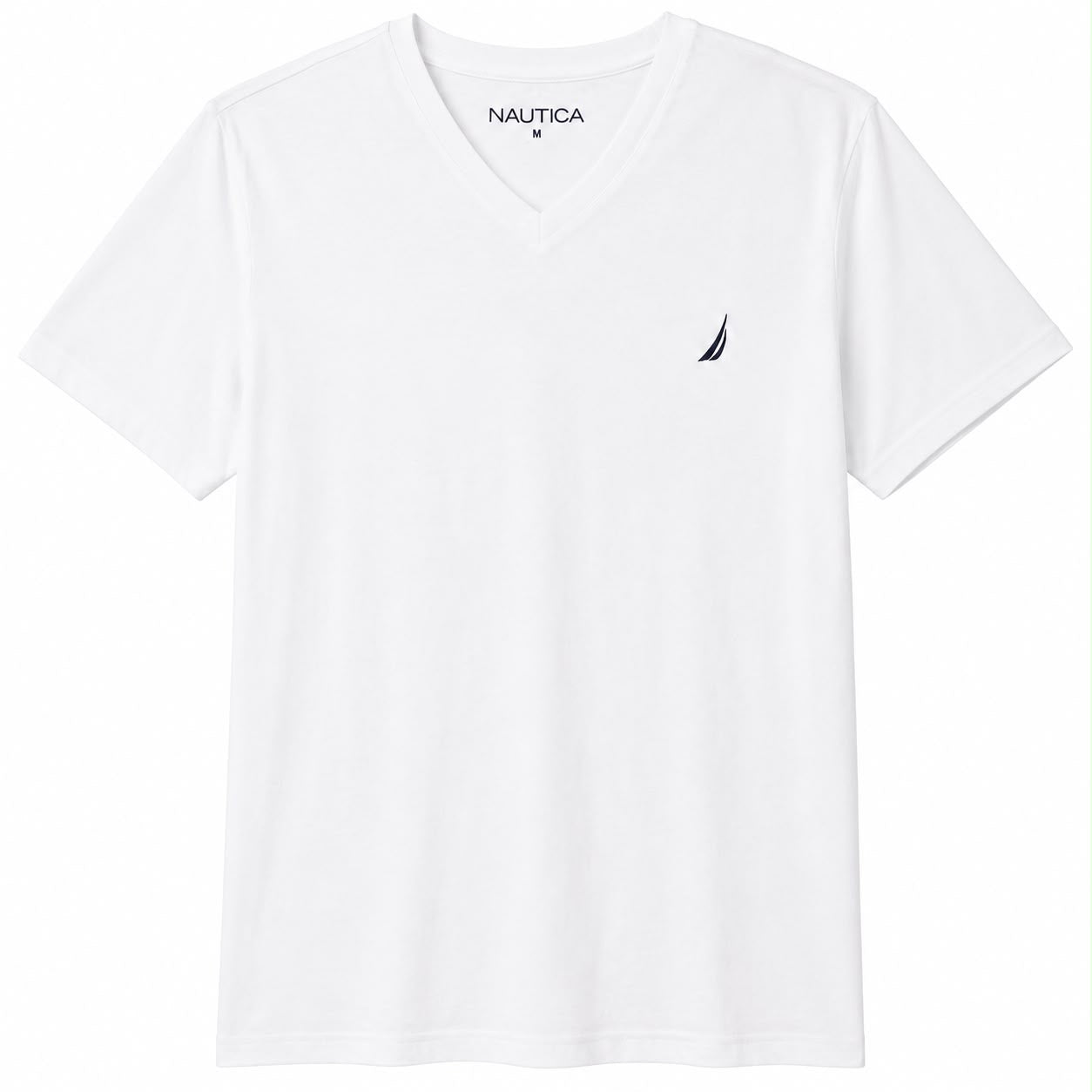 NAUTICA-White V-neck t-shirt