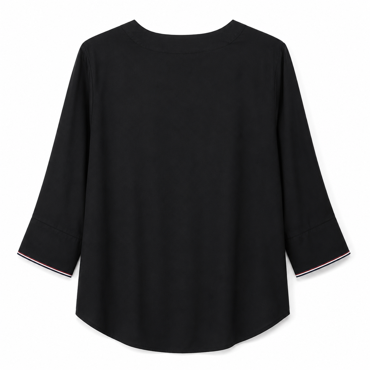 Tommy Hilfiger Solid V-Neck Pullover Top in black