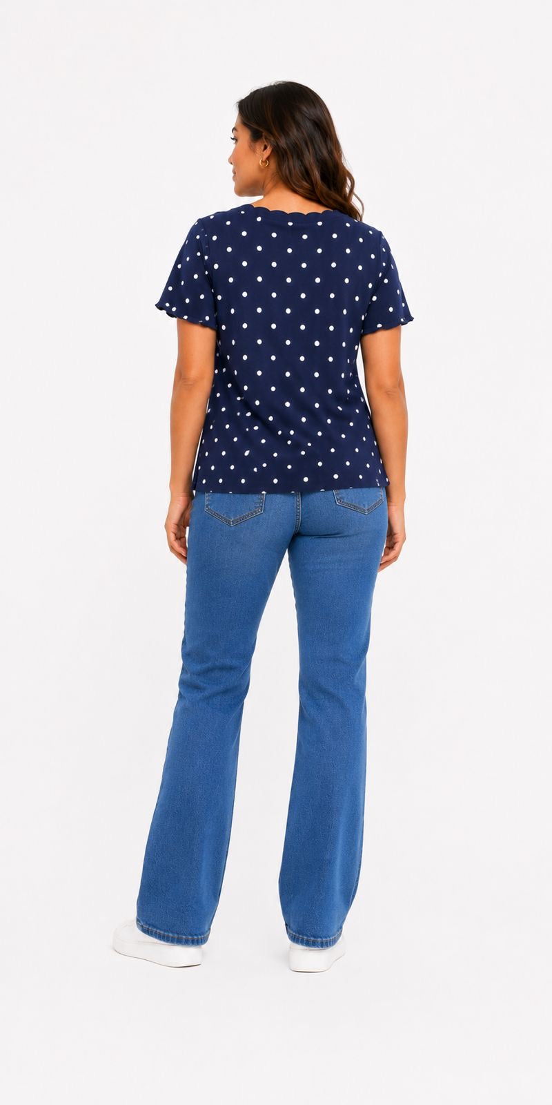 Karen Scott Polka Dot Short-Sleeve Top