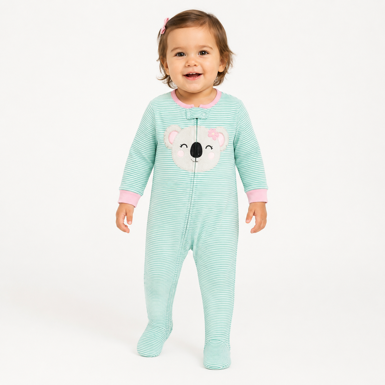 Carter's Little Girls' Cozy Koala Footed Coverall