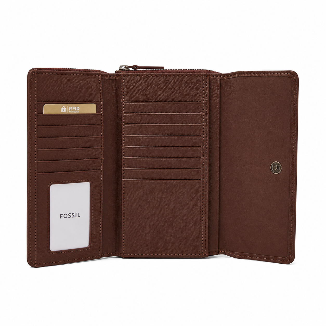 Fossil Jori Leather RFID Flap Clutch