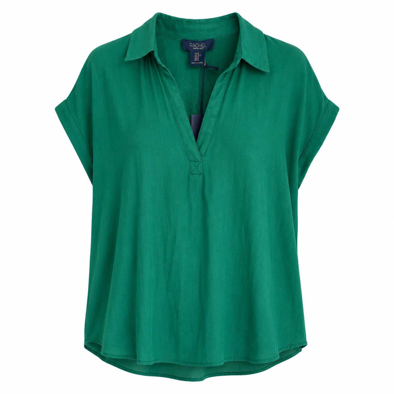 RACHEL ROY- GreenShirt- Sleeved Blouse, With V-Neck