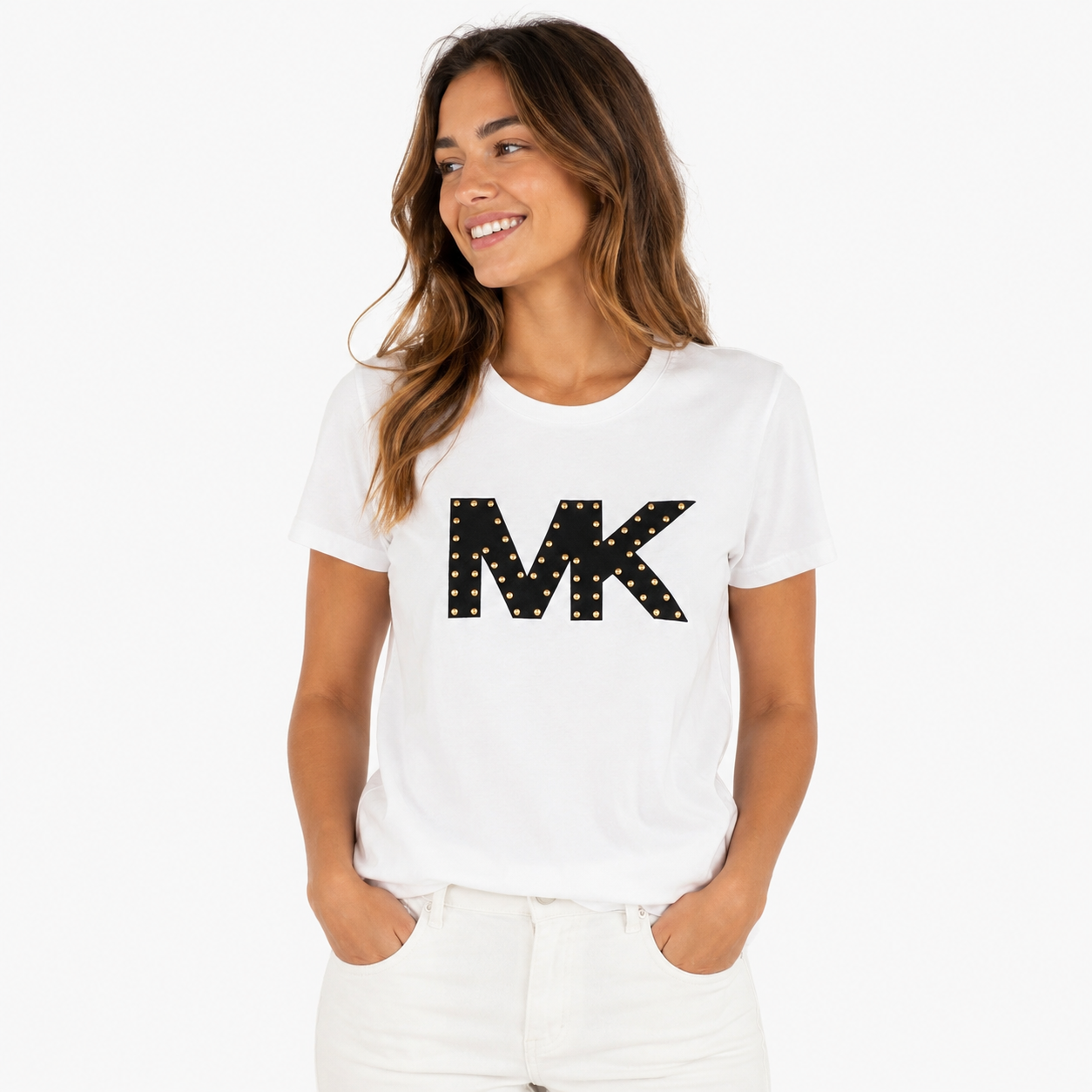 Michael Kors Studded Logo Charm T-shirt