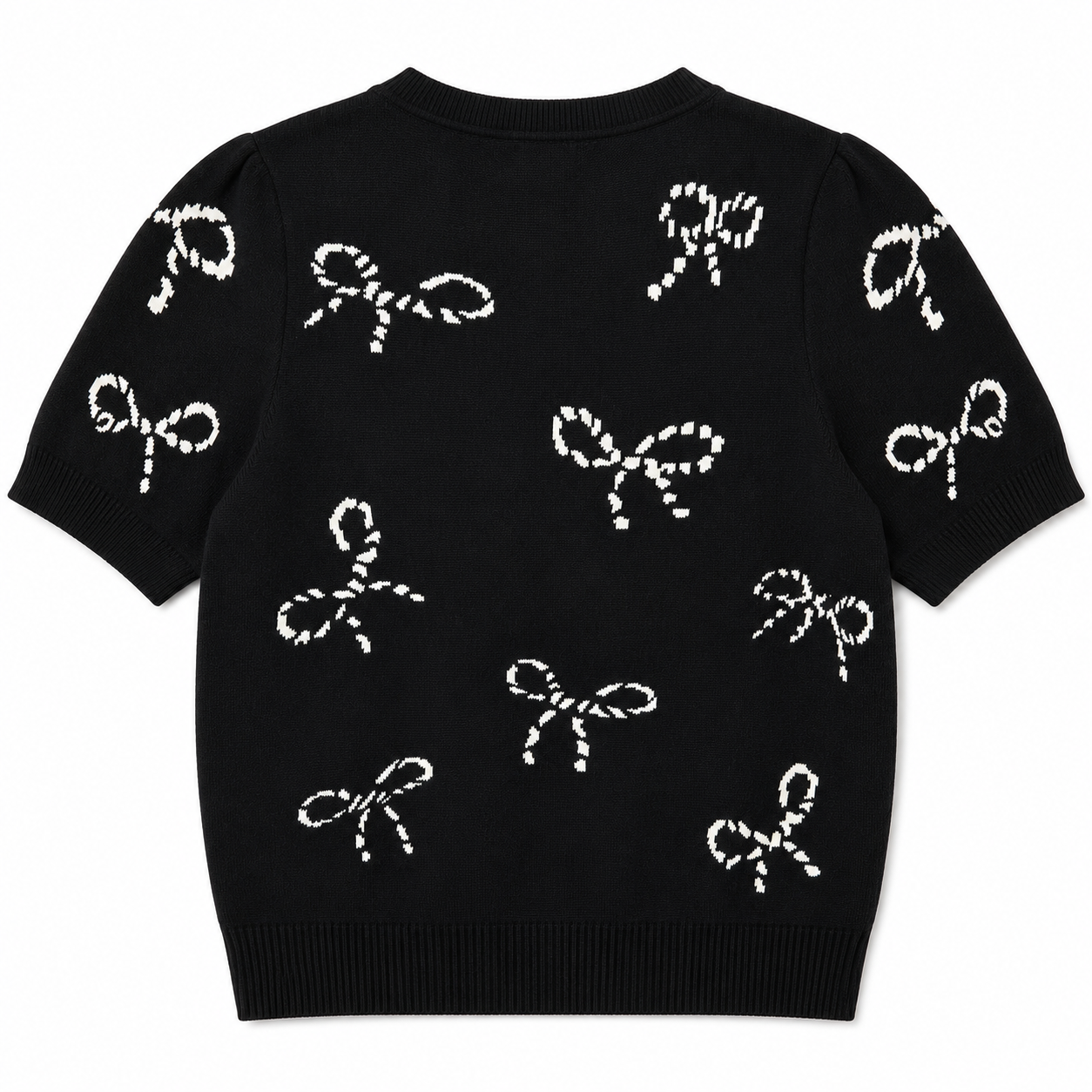 CeCe black short-sleeved sweater Women’s