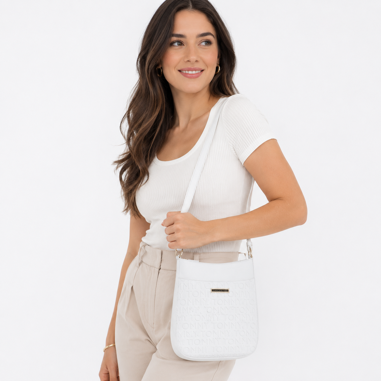 Tommy Hilfiger embossed logo crossbody bag