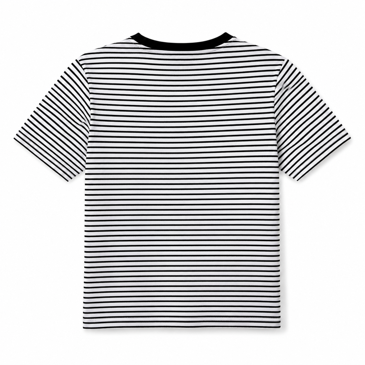 Tommy Hilfiger kids' black and white horizontal striped crewneck t-shirt