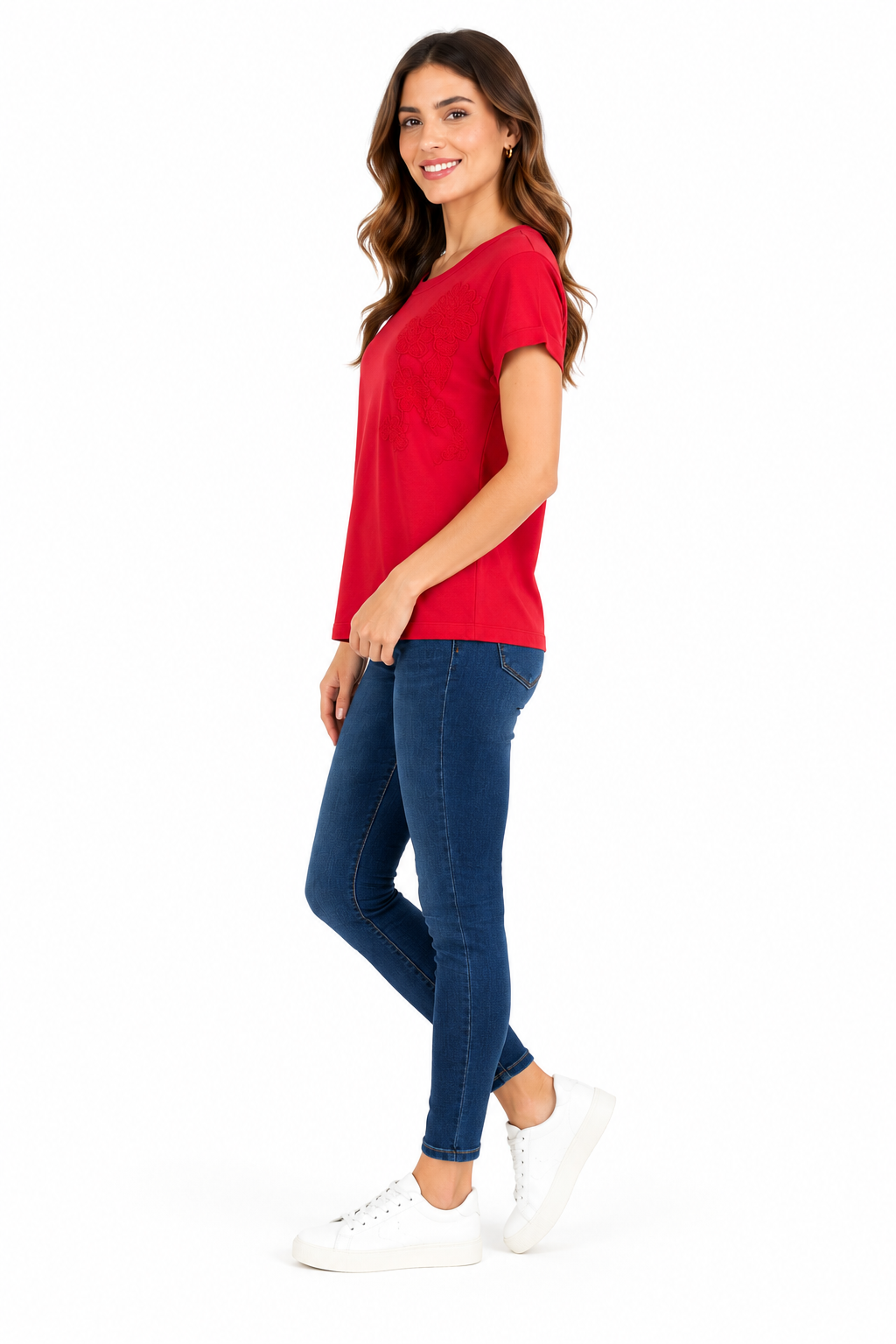 NAUTICA-Loose-cut blouse in red (or dark coral)