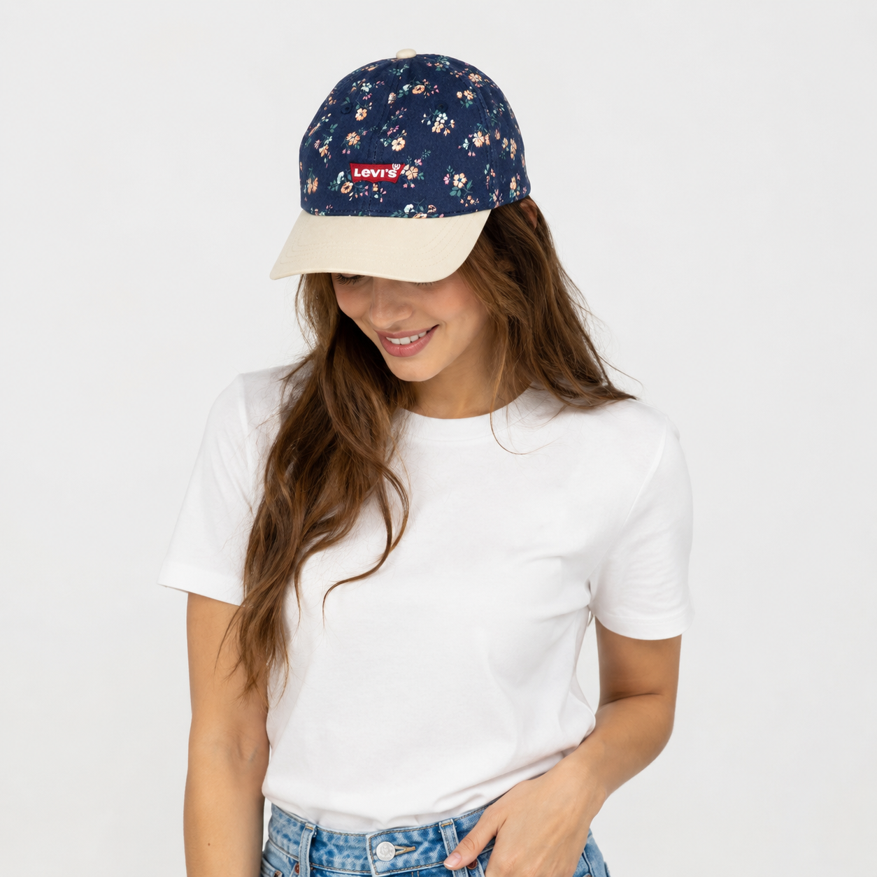 Levi's navy floral baseball cap