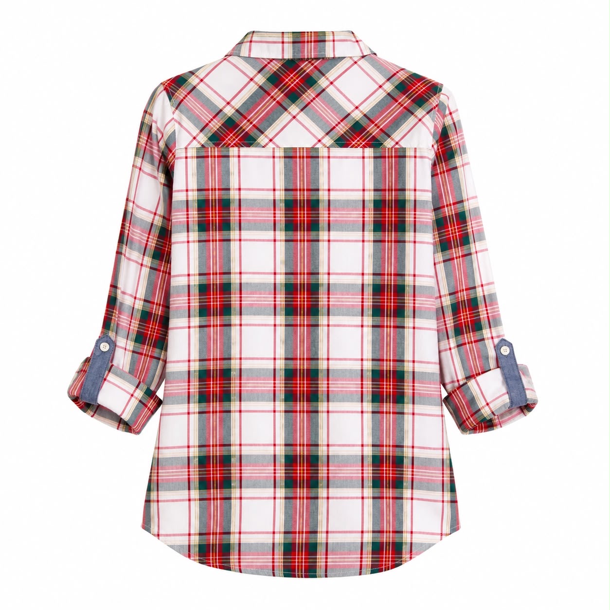 Tommy Hilfiger Women's Roll-Tab Tinsel Tartan Shirt