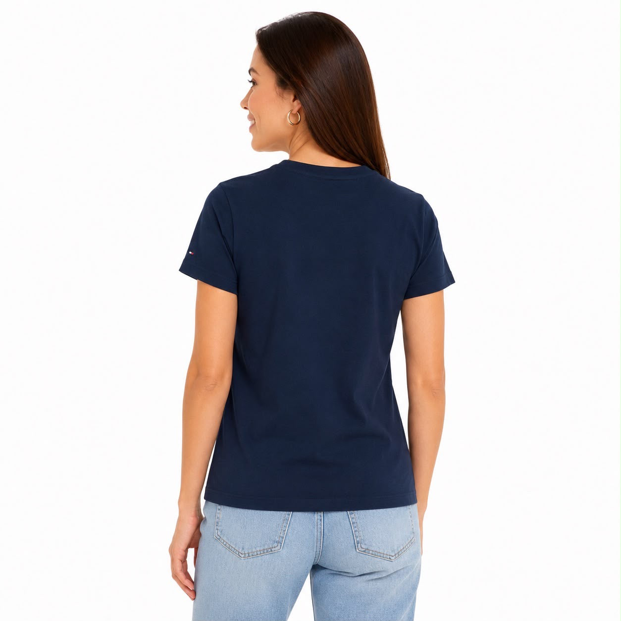 Tommy Hilfiger women's t-shirt in navy blue with a graphic logo