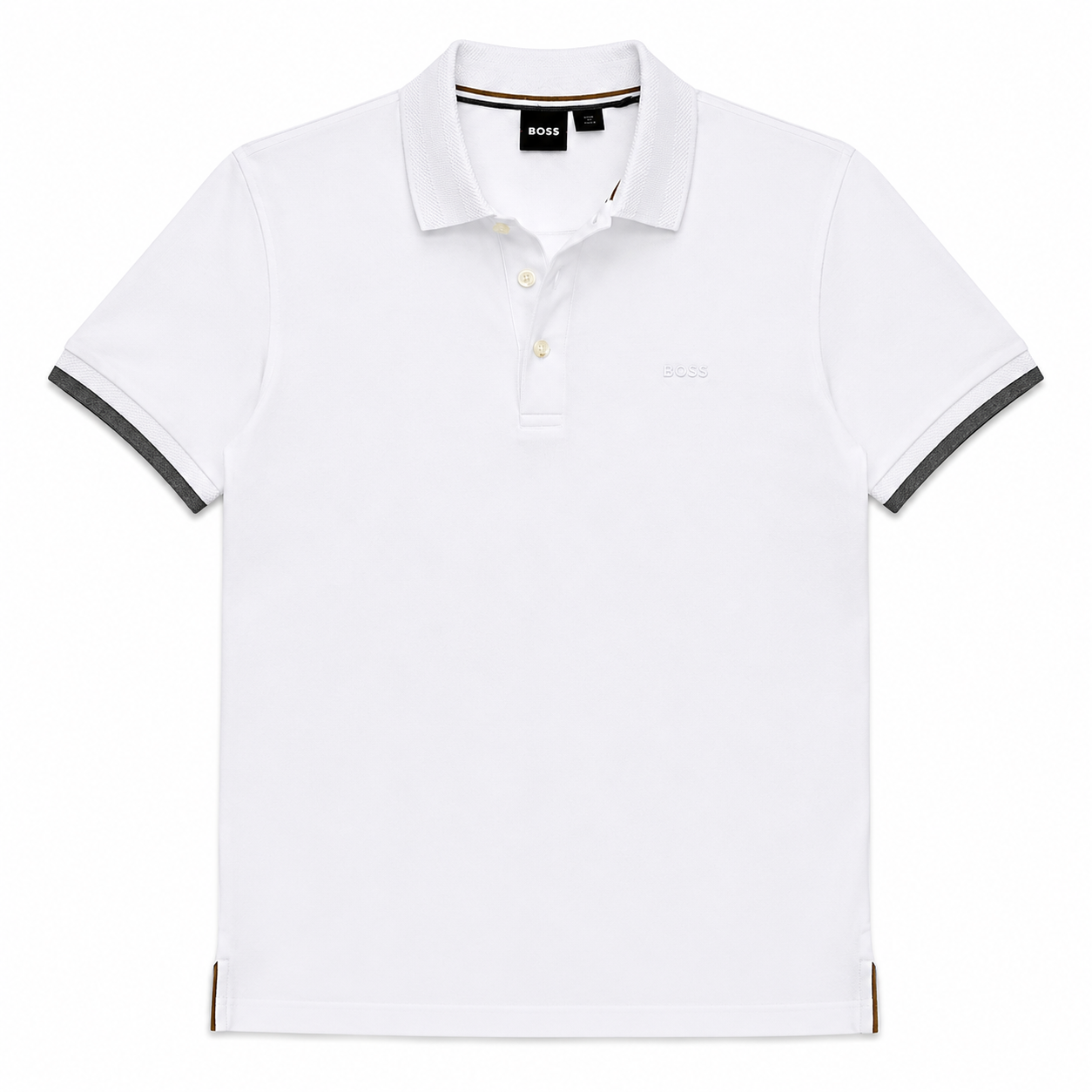 HUGO BOSS Mens Phillipson Regular Fit Short Sleeve Polo Shirt NEW WHITE