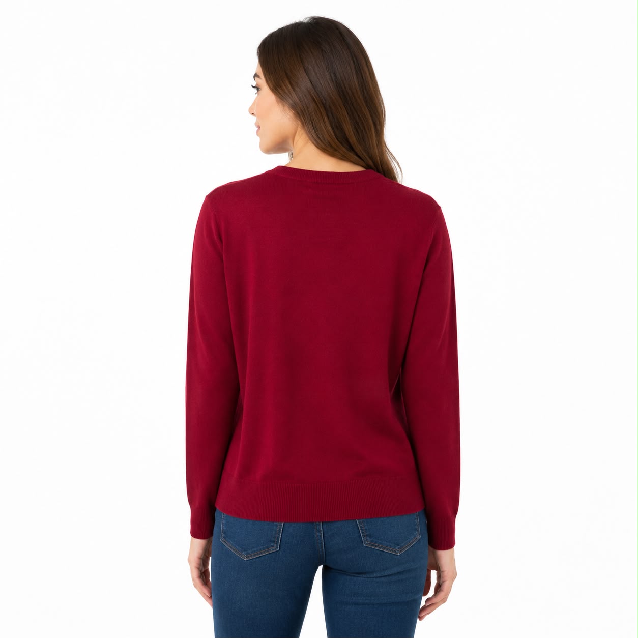 Liv Milano Red cardigan Features bright embroidered details on the neck