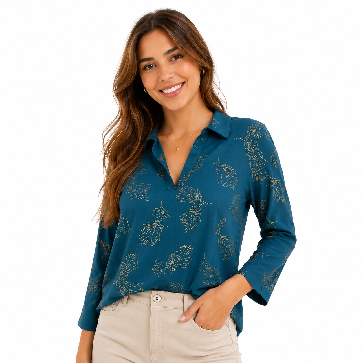 OLIVIA & MARTIN - Blue-Green Blouse