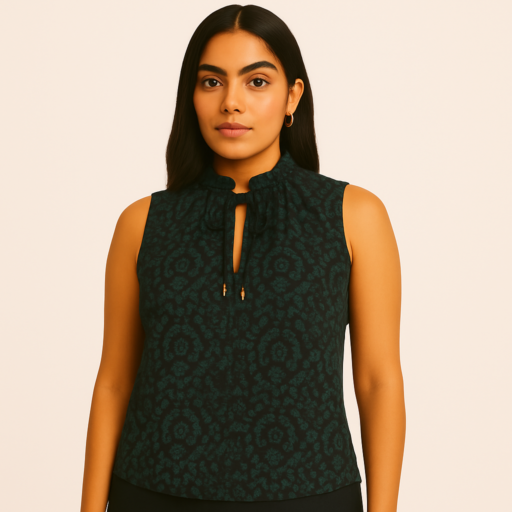 Michael Kors Women's Dark Emerald Sleeveless Top