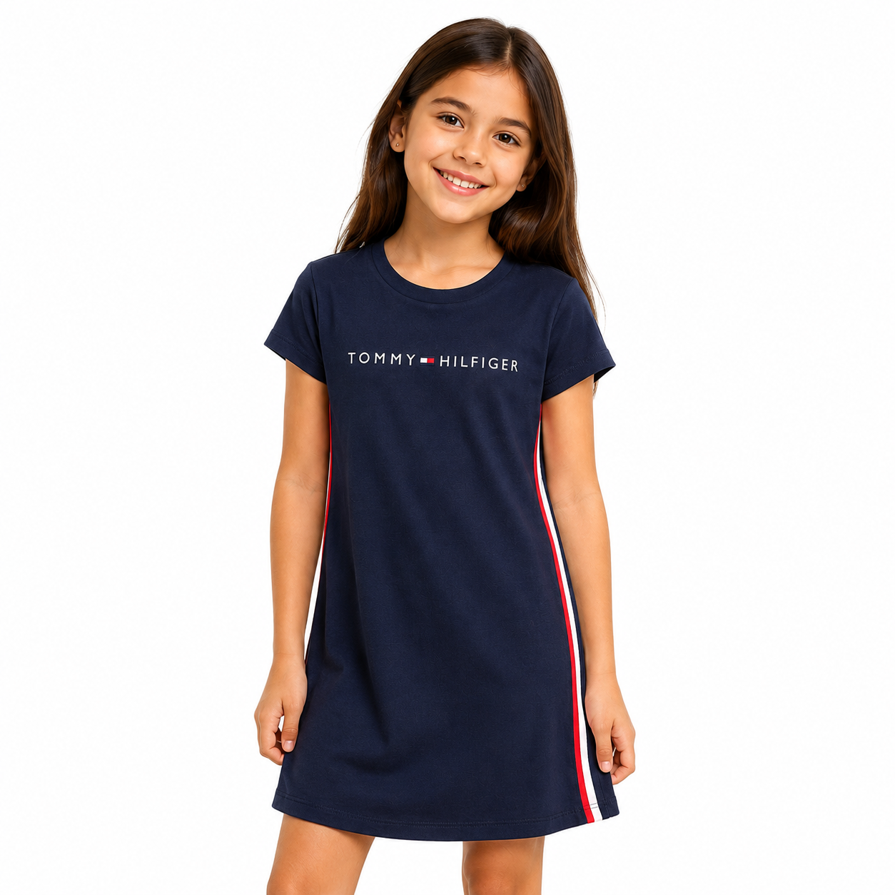 Tommy Hilfiger Girls' Kids' Flag Stripe Logo Dress