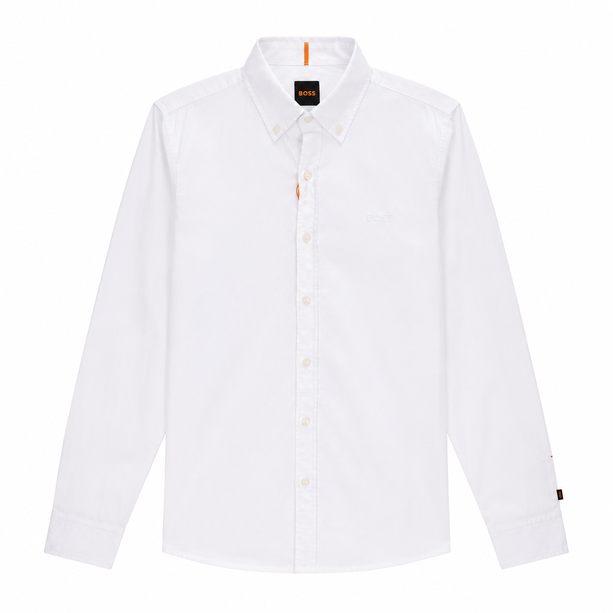Hugo Boss Men's Slim Fit White 100% Cotton Long Sleeved Shirt