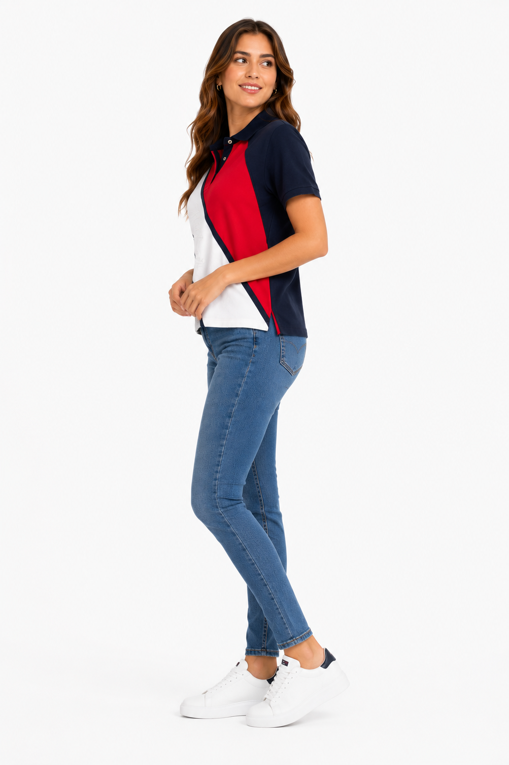 Tommy Hilfiger Women Striped Regular Fit Polo T-Shirt