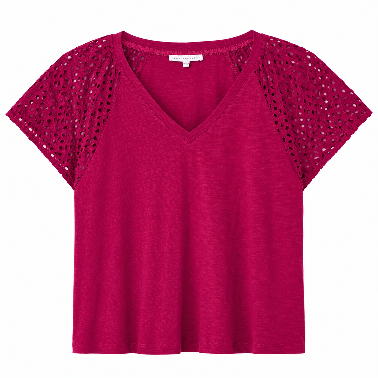 JANE+DELANCEY-Cotton t-shirt in intense fuchsia color from the JANE + DELANCEY Brand