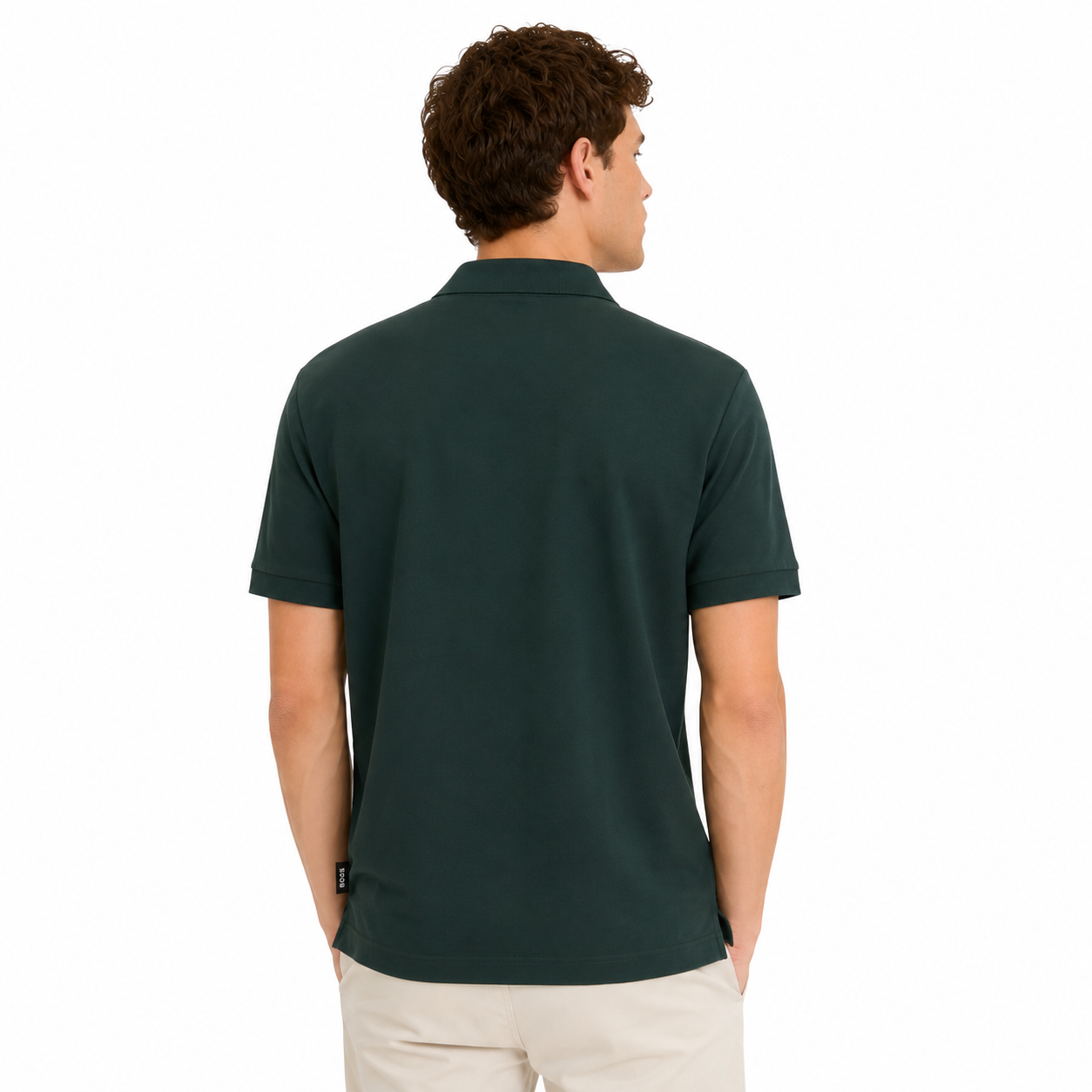 Hugo Boss Dark green short-sleeved polo shirt for men