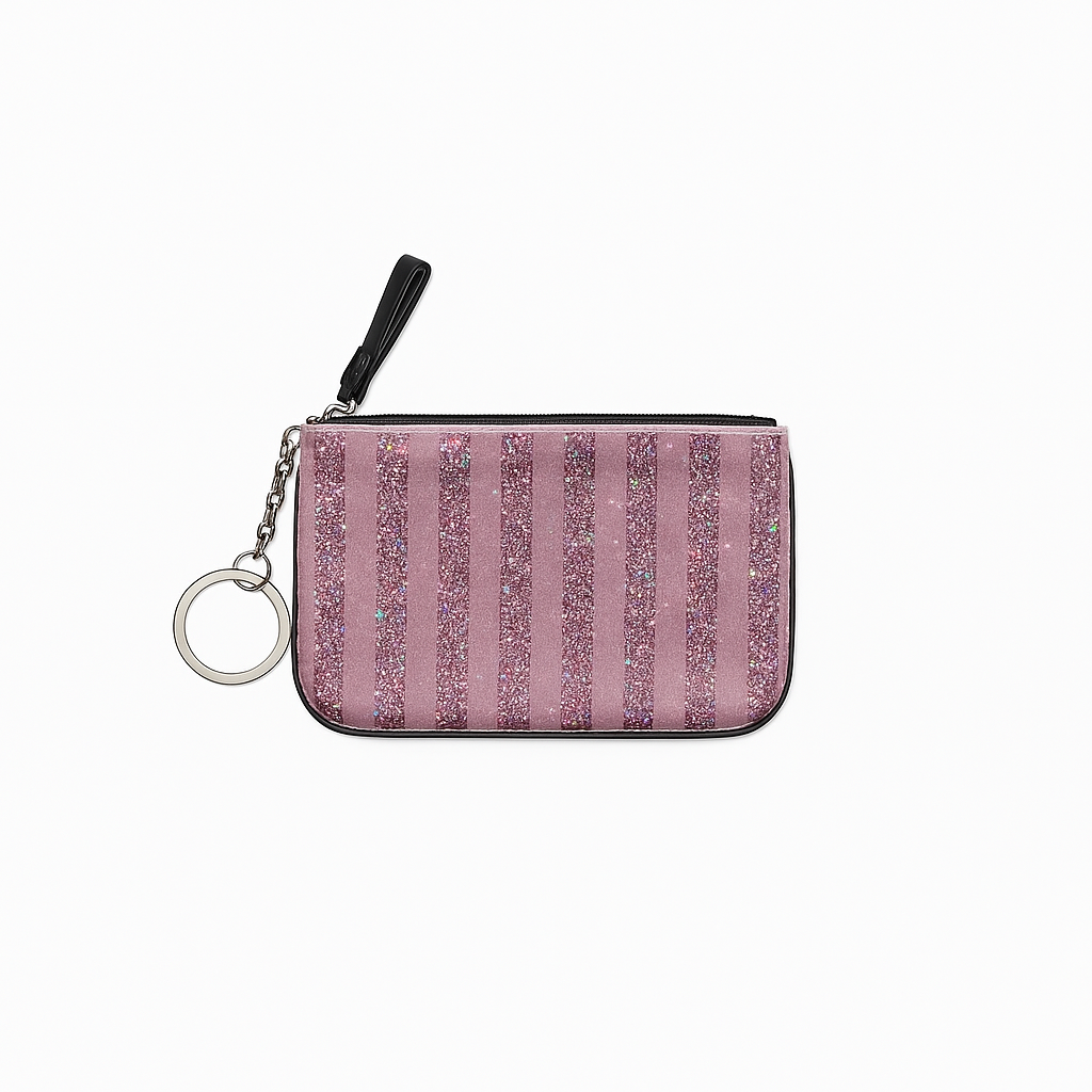 Victorias Secret Sequin Change Purse Key Chain Lipstick Case