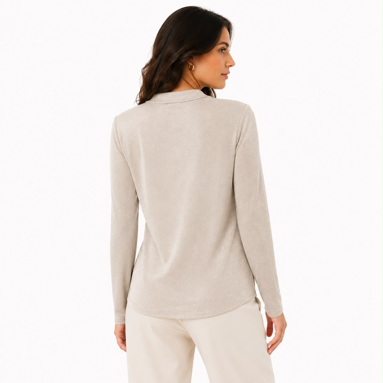 Chenault blouse has a crossed design and V-neck