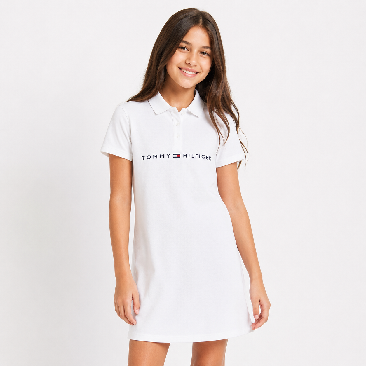 Tommy Hilfiger Kids' Embroidered Tommy Logo Polo Dress