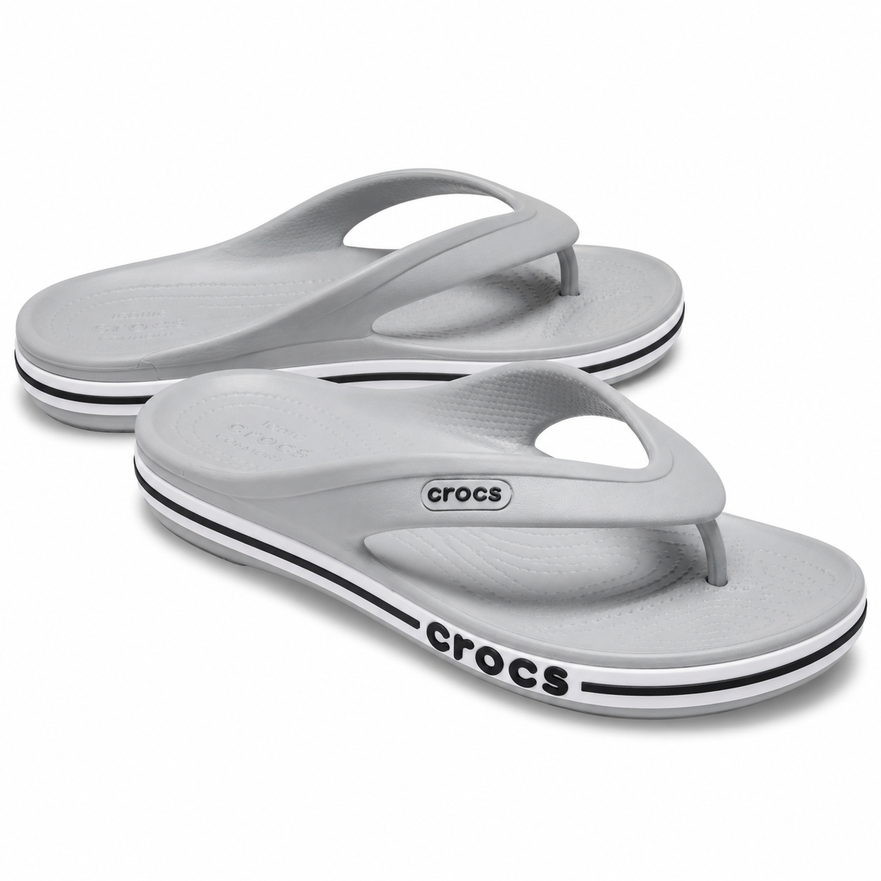 Crocs Bayaband Flip sandals in light gray