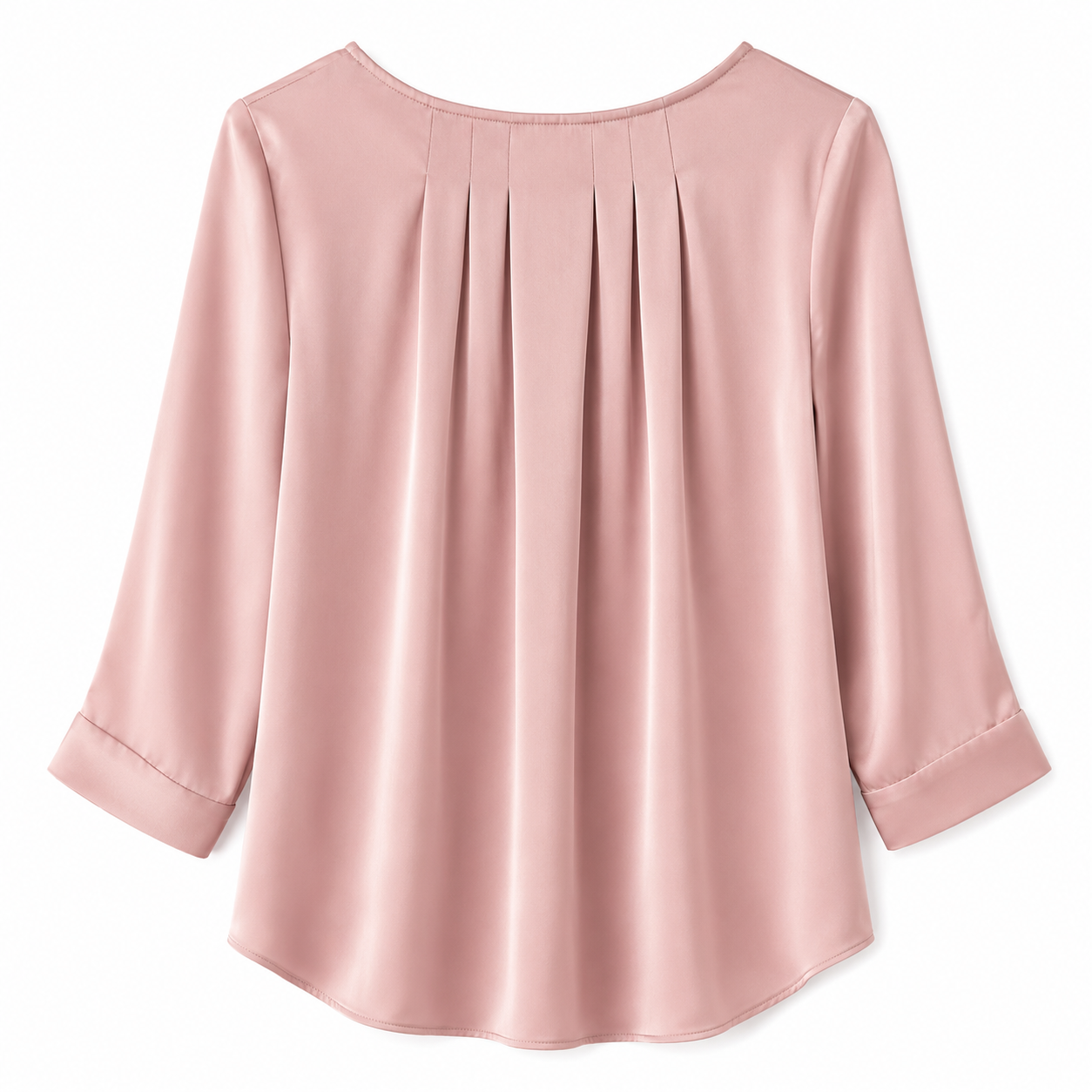 Express Pink satin blouse with three-quarter sleeves and round neck Women’s