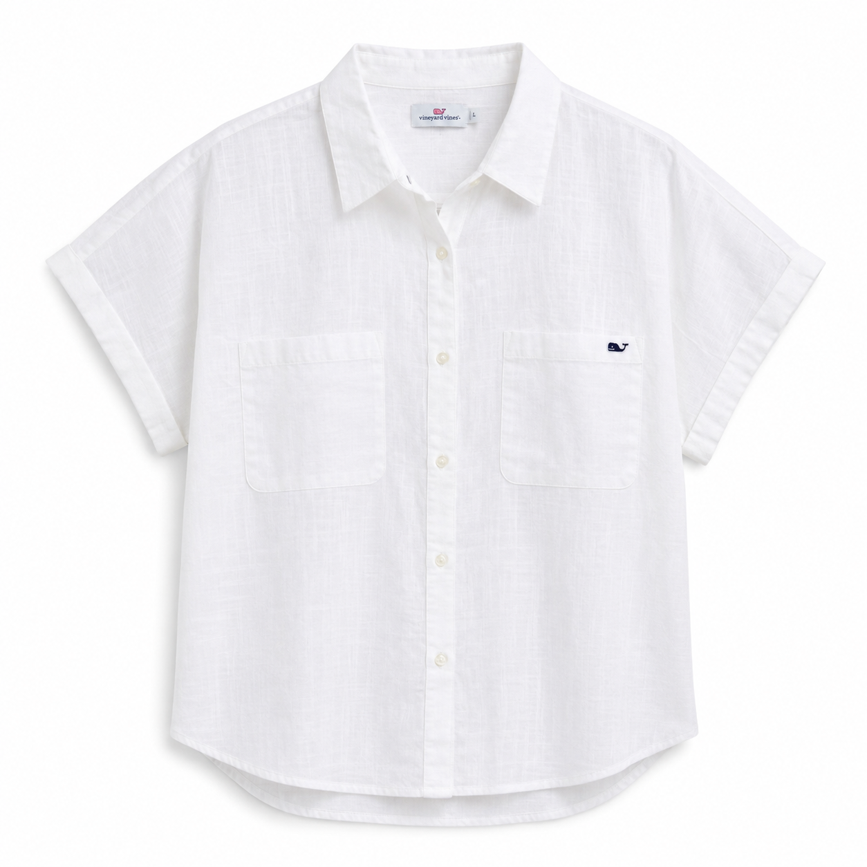Vineyard Vines-Women's loose fit button shirt (oversized) in white