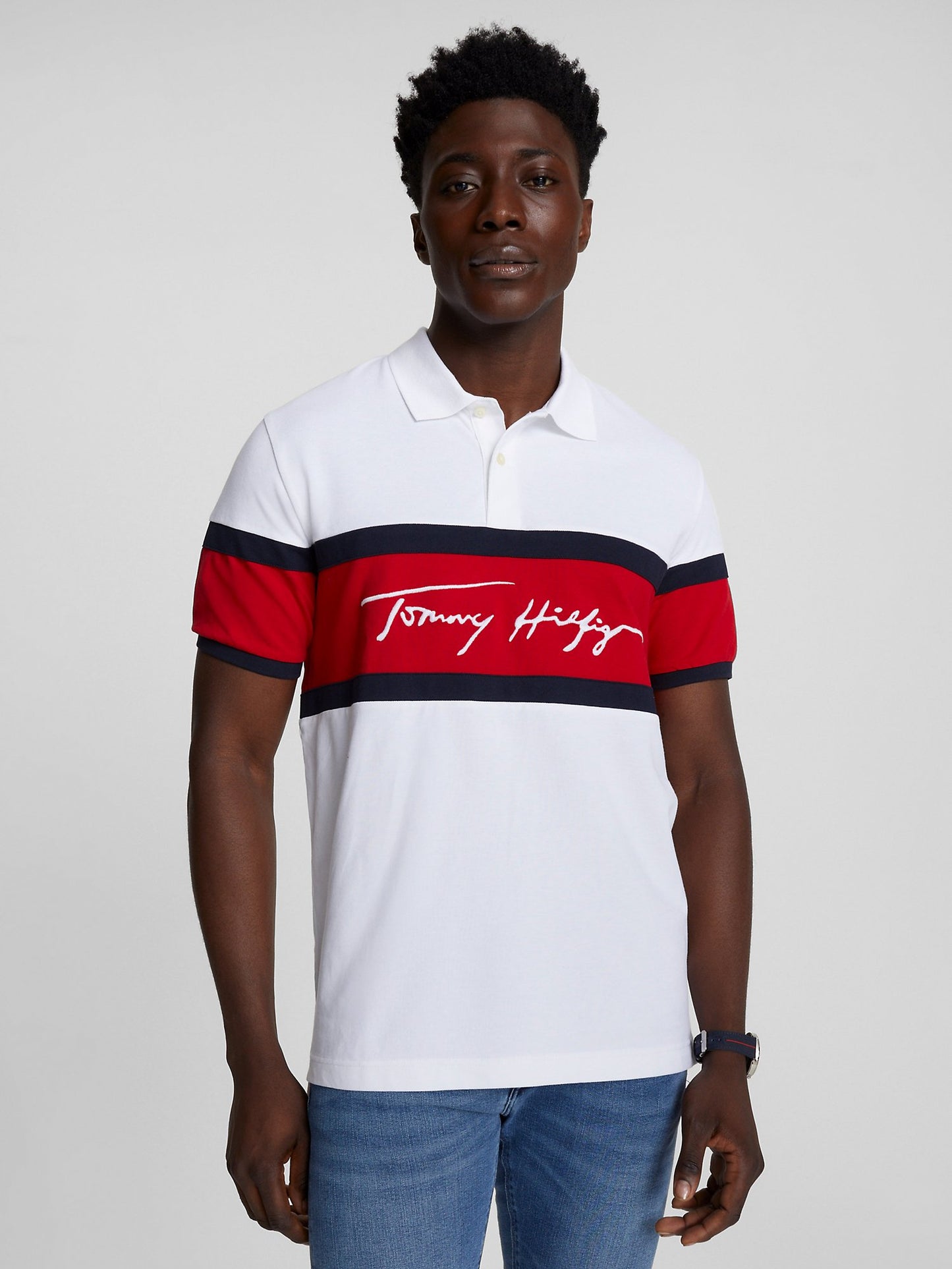 Tommy Hilfiger Slim Fit Colorblock Signature Polo