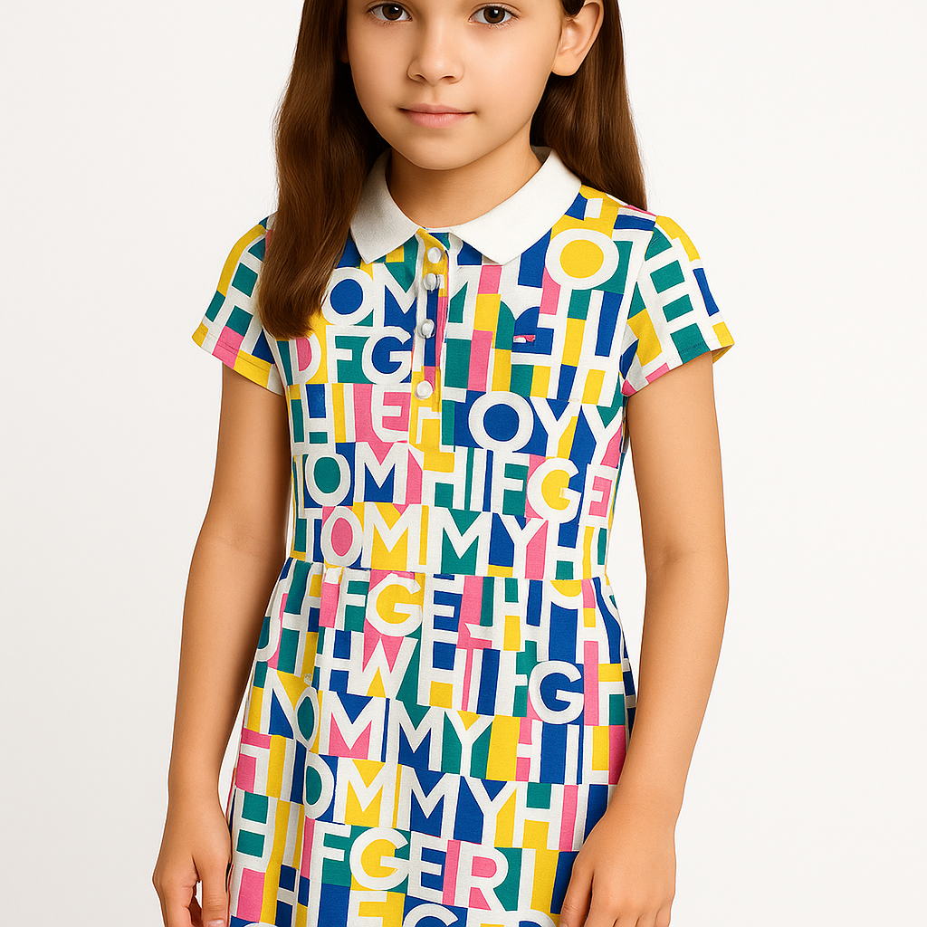 Tommy Hilfiger Girls' Adaptive Polo Dress with Magnetic Buttons