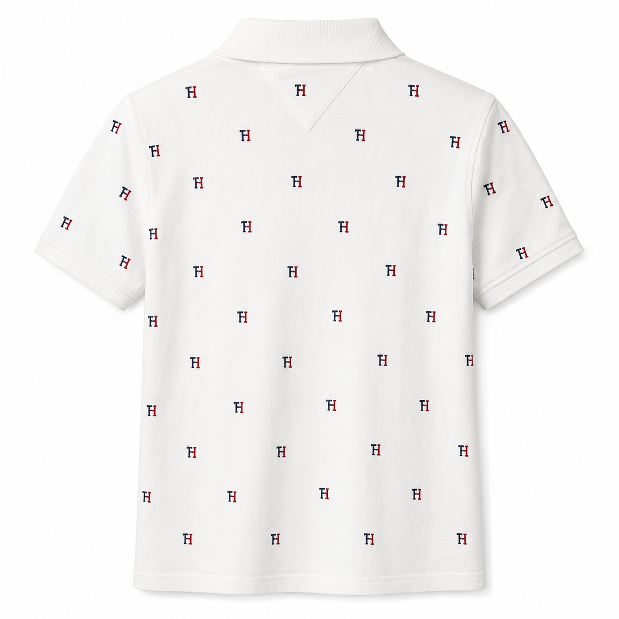 Tommy Hilfiger allover H-flag print short-sleeve pique polo shirt