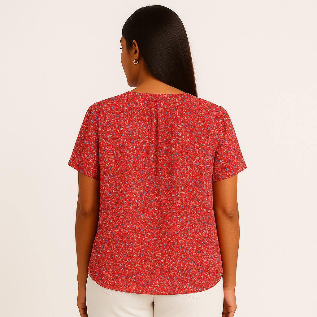 Pleione Floral Flutter Sleeve Blouse